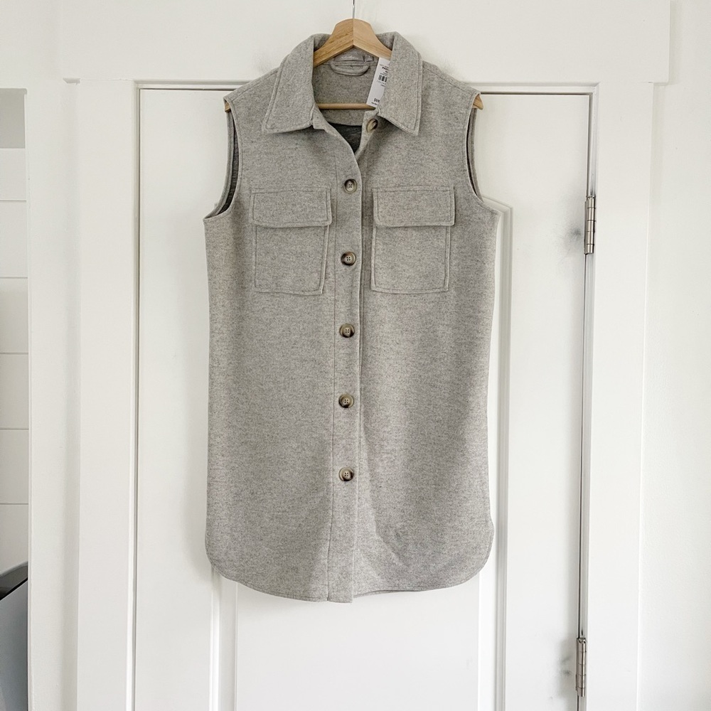Buckle Red Brushed Knit Marled Vest - S